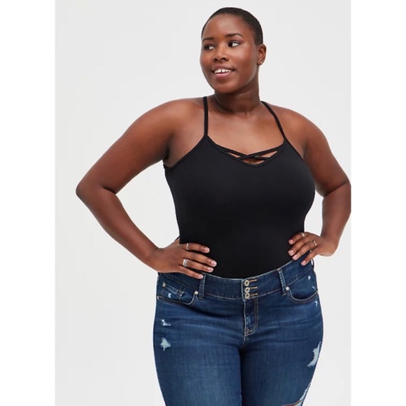 🆕 Black Foxy Strappy Halter Top 3 3X 22 24 NWT - Picture 6 of 7